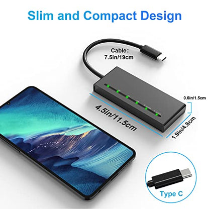 USB C Multi Card Reader, SD/TF/CF/XD/MS Type-C 5Gps High Speed 7-in-1 XD Picture Card Reader for SDXC SDHC TF Micro SD CF MS MMC Card, Sony Memory Stick Pro Duo Adapter Read 5 Cards Simultaneously