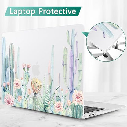 May Chen Compatible with New MacBook Air 13 inch Case 2021, 2020 2019 2018 Release Model: M1 A2337 A2179 A1932, Plastic Matte Hard Shell Case Cover for Mabook Air 13 inch with Retina Dispaly, Cactus - color: Beautiful cactus