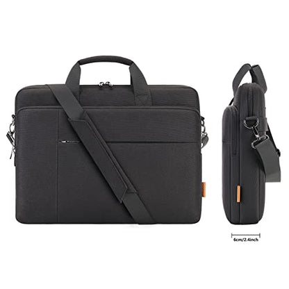 DOMISO 17.3 inch Laptop Bag Business Briefcase Water-resistant Notebook Messenger Shoulder Bag for 17.3" Macbook Pro 17/MSI GS73VR Stealth Pro/Lenovo IdeaPad/ASUS ROG/HP Envy,Black - color: Black New, size: 17-17.3 inch