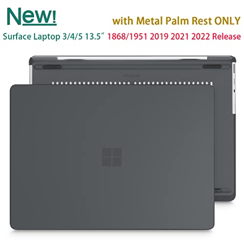 Case for Surface Laptop 5/4/3 13.5", Matte Black | Hard Shell Case with Keyboard Cover & Screen Protector. Fits Surface Laptop 5/4/3 13.5" Metal Palm Rest Models 1951/1868. - color: Matte Black