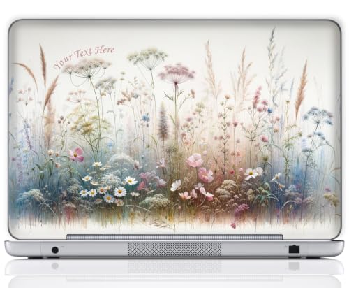 Custom Design Personalized Laptop Skin Sticker Cover Art Decal, Customize with Your Name or Text (12 Inch, Wild Flowers 1) - color: 3610, size: 12 Inch