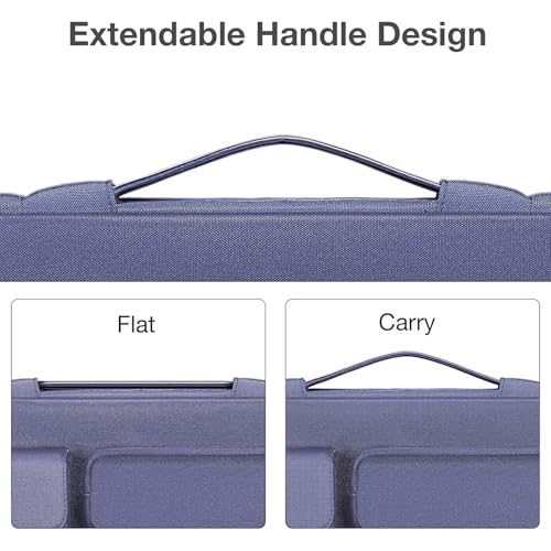 MOSISO 360 Protective Laptop Case 13.3 inch, 13-13.3 inch Laptop Sleeve | Compatible with MacBook Air/Pro 13 / Pro 14, HP Dell ASUS Lenovo,Side Open Bag with 2 Raised&1 Flapover Pockets,Lavender Gray - color: Lavender Gray, size: 13.3 inch