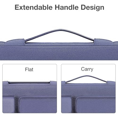 MOSISO 360 Protective Laptop Case 13.3 inch, 13-13.3 inch Laptop Sleeve | Compatible with MacBook Air/Pro 13 / Pro 14, HP Dell ASUS Lenovo,Side Open Bag with 2 Raised&1 Flapover Pockets,Lavender Gray - color: Lavender Gray, size: 13.3 inch