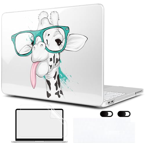 MEEgoodo 4-in-1 Printed Case for MacBook Neo 13 inch 2026 Release Model A3404, Laptop Hard Shell Cases with Keyboard Skin & Screen Protector & Webcam Covers, Funny Giraffe - color: Funny Giraffe