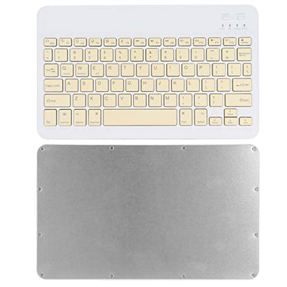 Wireless Keyboard, UltraSlim Silent Scissor Switch Portable 10inch Widened Keys for Travel Business Yellow ABS Aluminum Alloy