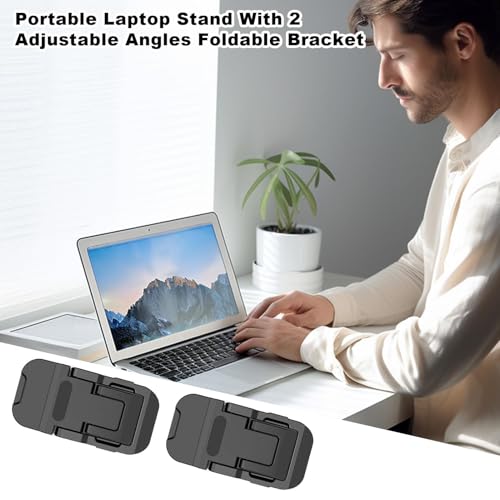 Foldable Laptop Stand Multipurpose Compact Folding | Small for Home, Company, Travel, Desk - Foldable Notebook Stand, Multipurpose Portable Desk Riser, Travel Compact Foldable - size: Double gear black