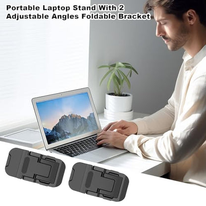 Foldable Laptop Stand Multipurpose Compact Folding | Small for Home, Company, Travel, Desk - Foldable Notebook Stand, Multipurpose Portable Desk Riser, Travel Compact Foldable - size: Double gear black