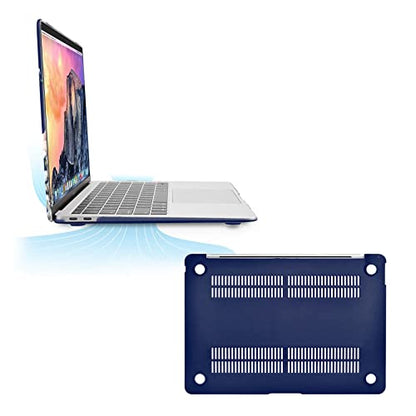 MOSISO Compatible with MacBook Air 13 inch Case M1 2022-2018, Blue | Retina Display, Plastic Garden Flowers Hard Shell&Keyboard Cover&Screen Protector, Release A2337 M1 A2179 A1932 - color: Blue