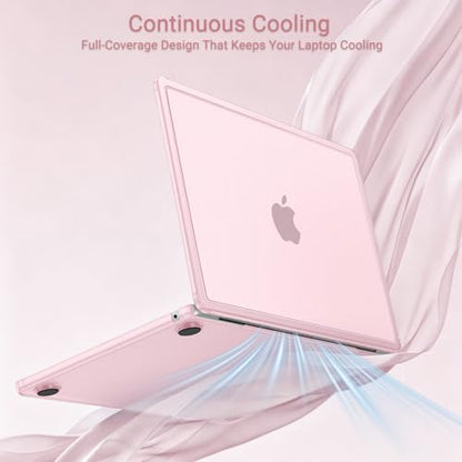 MOSISO Compatible with MacBook Air 13 inch Case M5 2026 M4 M3 M2 2025-2022 | A3449 A3240 A3113 A2681, Scratch-Resistant Shock-Absorbent Reinforced Hard Shell Cover for MacBook Air 13.6 Case, Pink - color: Pink
