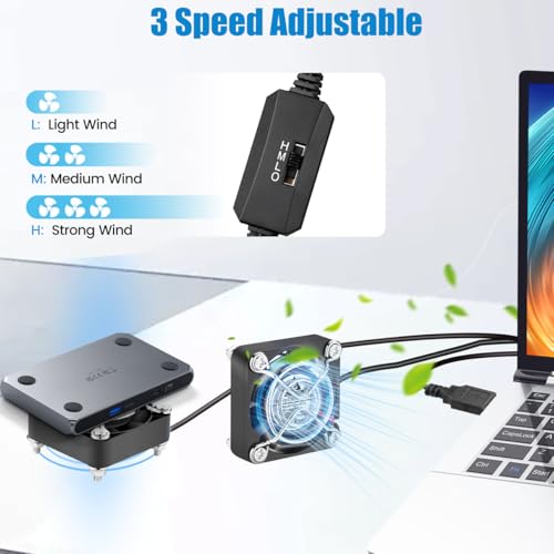GDSTIME Dual 40mm USB Fans w/ 3 Speed Control 5V Mini Brushless Cooling Fan | for VR Gear, Aquarium, Terrarium, Roku, Router, Raspberry Pi, Cosplay, Helmet Cooling Ventilation - 40x40x10mm, 4010 - size: 40x10mm