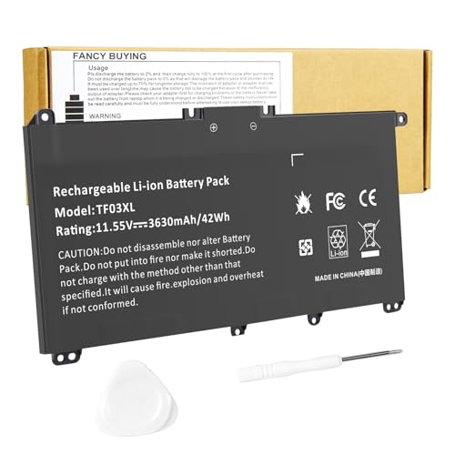 TF03XL 920070-855 920046-421 Battery for HP Pavilion 15-CC 15-CD 15-CK 17-AR 14-BF 14-BF040WM 14-BK000 421 541 855 15-CC1XX 15-CD0XX 15-CC561ST 15-CC184CL 15-CD075NR 14-CD0056TX HSTNN-UB7J - size: 7.59*3.93*0.19inch TF03XL