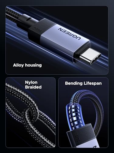 UGREEN 240W USB C to USB C Cable for Thunderbolt 4/3, USB4 40Gbps, 3.3ft | For Thunderbolt 4/3, iPhone 17/16/15, MacBook Pro/Air, iPad, Galaxy S26/S25, Pixel, Switch, Steam Deck, monitors, docks