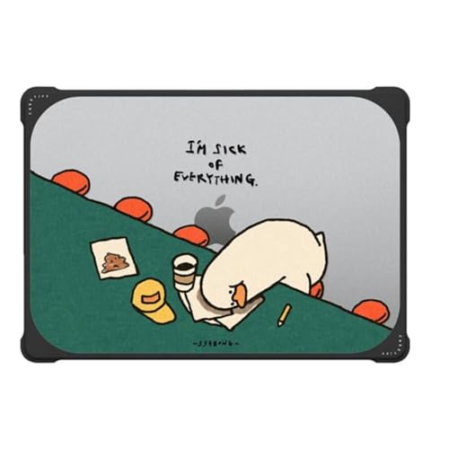 CASETiFY Bounce MacBook Air 15" (M2 - M5) Case [Enhanced Protective Corner Design/Ventilation Cutouts/Anti-Slip Grip] - I'm Sick of Everything by Ssebong - Clear Black - color: I'm Sick of Everything by Ssebong
