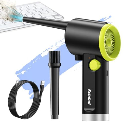 Compressed air Duster Electric, Computer air Blower Gun, air Blower for Computer Keyboard, Cordless air Duster, for Cleaning Camera Toys Greenery Computer Keyboard, etc（Brushless Motor）