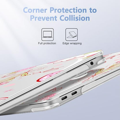 May Chen Compatible with MacBook Air 13 inch Case 2022 2021, 2020-2018 Release Model: M1 A2337 A2179 A1932, Plastic Hard Shell Case Cover for Mabook Air 13 inch with Retina Dispaly, Strawberry Bow - color: Strawberry Bow