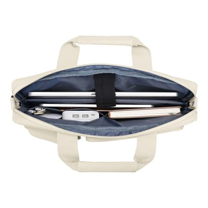 MOSISO Laptop Shoulder Bag 16 inch, 15-15.6 inch Computer Bag | Compatible with MacBook Pro 16 inch, HP, Dell, Lenovo with 2 Raised&1 Flapover&1 Horizontal Pocket&Handle&Belt, Sand - color: Sand, size: 16 inch