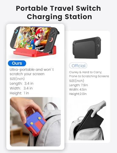 Switch Dock Portable TV Docking Station for Switch 2 | Foldable 4K HDMI, Ethernet Port, USB 3.0, 100W PD Charging Port