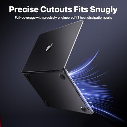Soonjet Invisible Armor for MacBook Pro 14 inch Case M5 M4 M3 M2 2026-2021 | 100% Color Match, Matte Space Black Clear, Protective Hard Shell Laptop Cover, Ultra Thin, Anti Crack Fingerprint Scratch - color: Space Black Clear