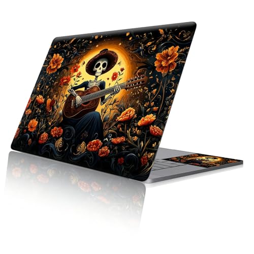 Reusable Universal Laptop Skin Sticker, Cut to Fit for 11.6–15.6 Inch Laptops, Waterproof Protective Film, No-Residue - Moonlight Skull - color: Moonlight Skull