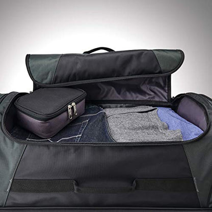 Samsonite Andante 2 Wheeled Duffel Bag – 32-Inch Durable Rolling Luggage with Inline Skate Wheels, Push-Button Handle & Spacious Compartments – Travel-Friendly and Lightweight - Moss Green/Black - color: Moss Green/Black, size: 32-Inch