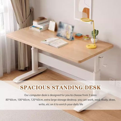 Adjustable Height Standing Desk, Home Spacious Computer Desk, Manual Lift Sit-Stand Table, Sofa Side Table for Office Home Bedroom(100cm) - size: 100cm