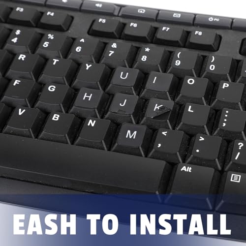 Keyboard Letter Stickers, 4 Pcs Universal English Laptop Keyboard Stickers Replacement with Matte Black Background and White Lettering for PC Computer Laptop Desktop