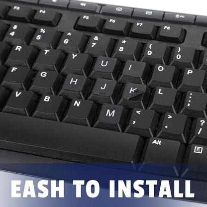 Keyboard Letter Stickers, 4 Pcs Universal English Laptop Keyboard Stickers Replacement with Matte Black Background and White Lettering for PC Computer Laptop Desktop