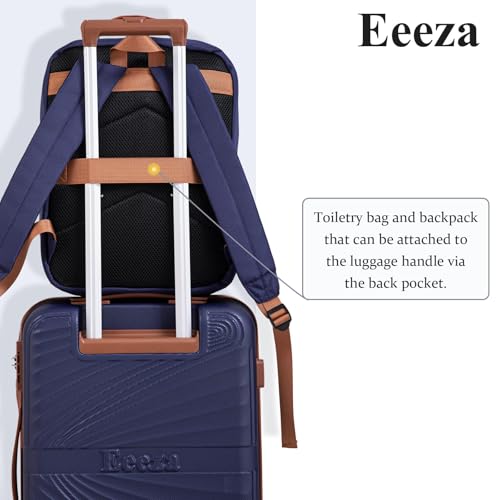 Carry On Luggage Set 22x14x9 Airline Approved Luggage Sets 3 Piece,Suitcases with Wheels,ABS Hard Case Luggage with TSA Lock Spinner Wheels(20 Inch,BP/TB) - color: Purple