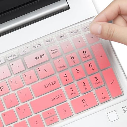 Keyboard Cover for HP 15.6" Laptop 15-fc 15-fd 15t-fd000/fd100 15-fd0123dx 15-fd0127dx 15-fd0023dx 15-fd0005dx 15-fd0130wm 15-fd1008cl 15-fd0107dx 15-fd0083wm 15-fd0335nr 15-fd0131wm 15-fd1155cl - color: Ombrepink