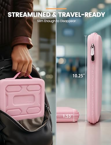 DOMISO 13.3 inch Laptop Sleeve with Handle Shockproof Computer Bag Waterproof EVA Protective Carrying Case for 13-13.3 inch Notebooks/13 MacBook Air/MacBook Pro Retina/Dell XPS 13/HP, Pink - color: Pink, size: 13.3 inch