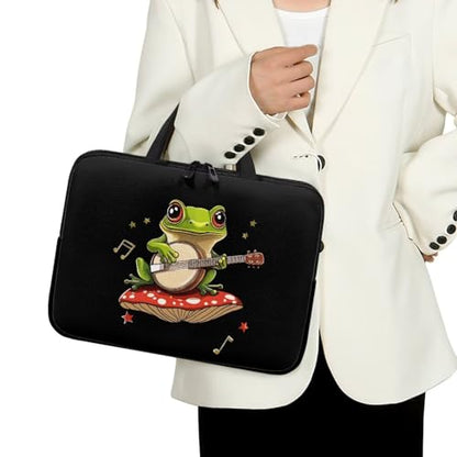 13 Inch Mushroom Frog Laptop Sleeve, Protective Tablet Case with Handle, Water Resistant Zipper Computer Carrying Bag Notebook Cover Messenger Briefcase for Travel/Business/School - color: Mushroom Frog, size: 13 Inch