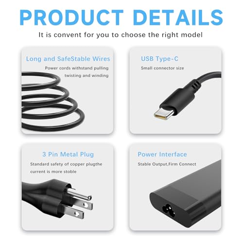 90W USB Type C Laptop Charger Compatible with HP Envy x360 14 15 16 17 Spectre x360 EliteBook 1040 G4 1040 G5 ZBook x2 G4,19.5V /4.5A 90W AC Adapter Charger