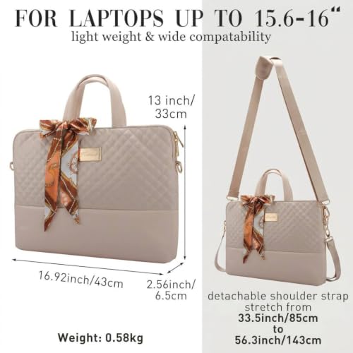 Laptop Bag for Women Slim Travel - color: Black-75pu