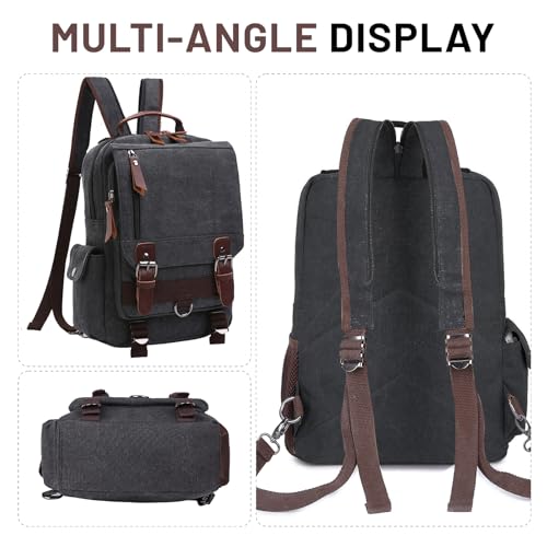 mygreen Canvas Cross Body Messenger Bag Shoulder Sling Backpack Travel Rucksack - color: Coffee With Shoulder Zipper, size: Large