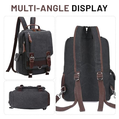 mygreen Canvas Cross Body Messenger Bag Shoulder Sling Backpack Travel Rucksack - color: Coffee With Shoulder Zipper, size: Large
