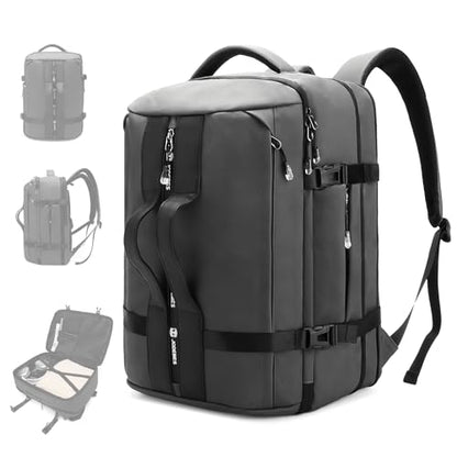 50L Waterproof Carry on Travel Backpack for Men Women, Airline Approved Convertible Duffle Backpack Luggage Bag, TSA Overnight Bags, Fits 17" Laptop Smart Backpack-Grey - color: 6940w-grey