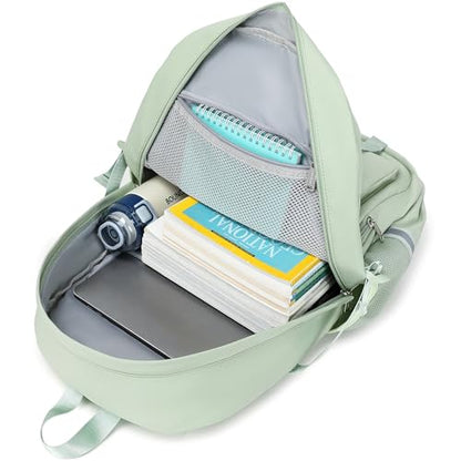 abshoo School Backpack for Girls Bookbag with Lunch Bag Teen Girls School Bag Travel Daypack (Olive Green) - color: Olive Green