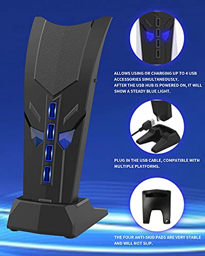 4-Port USB Hub for PS5, High-Speed Splitter Expander Adapter Extension for PS5/PS4/PS3, Xbox One/360, Xbox Series, Switch, PC, Tablet, Mac, Mouse, Keyboard With USB Station