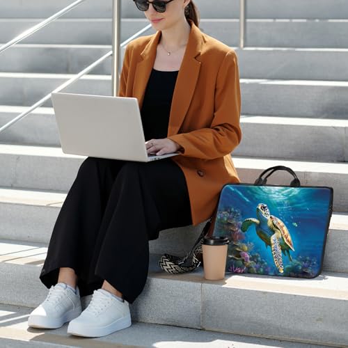 Laptop Bag,14 15 15.6 inch Laptop Case Sleeve,Computer Case Sleeve for Laptop with Handle for Women Men,Laptop Carrying Case for MacBook,Dell,Lenovo,Notebook Computer,Cute Sea Turtle - color: Cute Sea Turtle