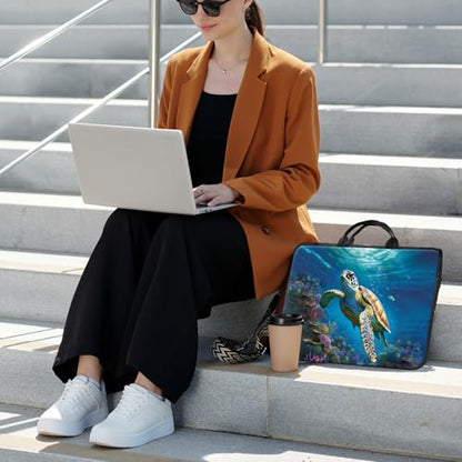 Laptop Bag,14 15 15.6 inch Laptop Case Sleeve,Computer Case Sleeve for Laptop with Handle for Women Men,Laptop Carrying Case for MacBook,Dell,Lenovo,Notebook Computer,Cute Sea Turtle - color: Cute Sea Turtle