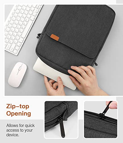 MoKo 15 Inch Laptop Sleeve Bag Carrying Case with Shoulder Strap Handle | Fits Mac Air 15-inch M5, Mac Pro 14-inch M5/M5 Pro/M5 Max and Galaxy Tab S9 Utra 14.6-inch, Black & Gray - color: Black & Gray, size: 15 inch