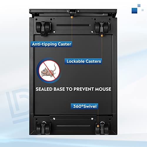 DEVAISE Slim File Cabinet, 3 Drawer Mobile Filing Cabinet for Letter/Legal/A4 Files, Fully Assembled Except Wheels, Black - color: Black, size: 17"D x 12"W x 24"H