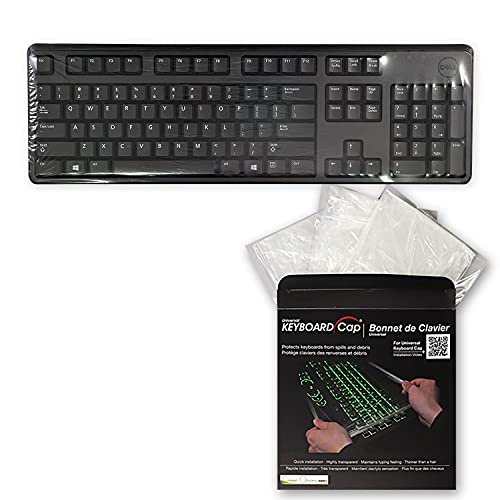 Green Onions Supply[3 Pack] Universal Fully Covered Flat Style 0.025mm Wipeable Superb Tactile Feeling Waterproof Anti-Dust Keyboard Cap Cover for Desktop Keyboard with Numeric Hospital/Dentist Use - size: Standard Keyboard - 3 pack