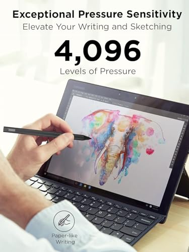 Lenovo Precision Pen 2 (Laptop) – USB-C Charging – Tilt Recognition – Pen is Only Compatible with Certain Devices, Iron Grey - style: Precision Pen 2