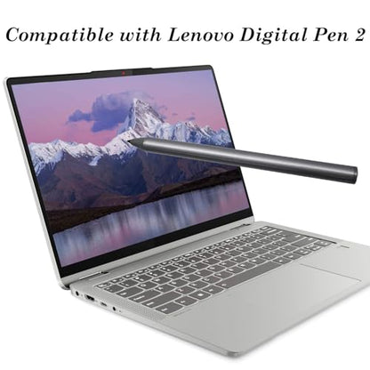Stylus Pen for Lenovo Digital Pen 2 Compatible with Lenovo IdeaPad Flex 5, Compatible with Stylus Pen for Yoga 6/7/9, ThinkBook 13x G2 IAP-21AT, AES 2.0 Protocol (Gray)