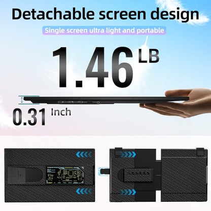 15.6 Inch Laptop Screen Extender Detachable Monitor Extender Dual Screen | Portable IPS 1080P FHD 85%NTSC Travel Monitor USB-C HDMI Port Compatible with Wins Mac Chrome Dex Fits 13-17" Laptops - size: 15.6" Monitor-A