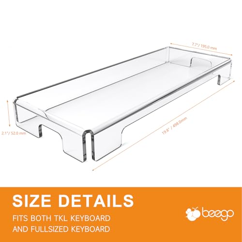 BEEGO Mechanical Computer Keyboard Cover - Clear Acrylic Keyboard Cover Keyboard Dust Cover Mechanical Keyboard Cover Full Size Keyboard Protector - color: Clear, size: 1 PCS