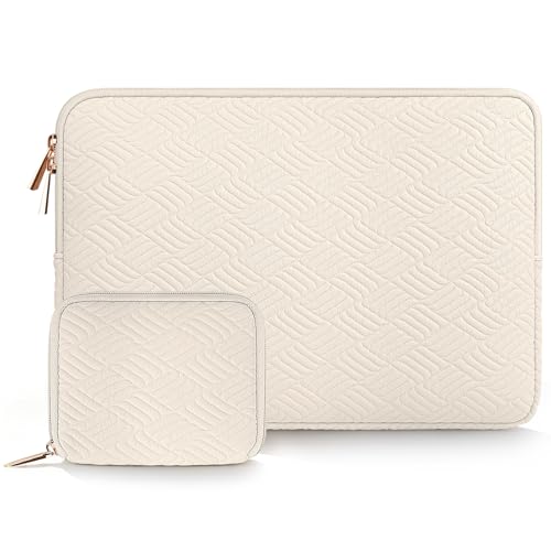 ARVOK Laptop Sleeve Case for MacBook Pro 15 16 inch/MacBook Air M5 A3448 M4 A3241 M3 A3114 M2 A2941 2026-2023, Dell XPS, Water-Resistant Leather Case for HP/Dell/Lenovo/Asus/Acer/Samsung with Pouch - color: White, size: 15 inch