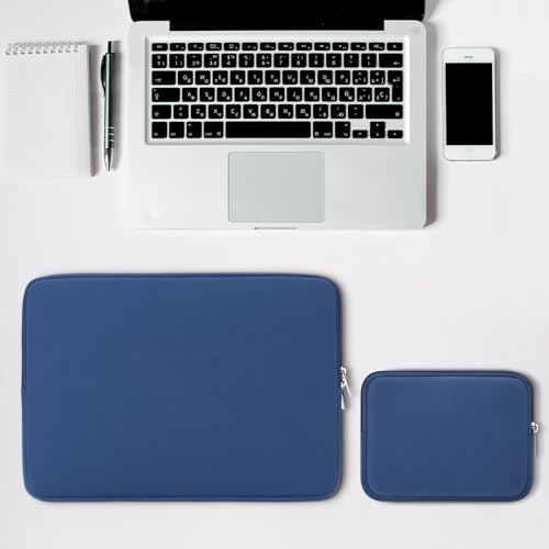 RAINYEAR 13 Inch Laptop Sleeve Case with Accessories Pouch, Compatible with 13.3" MacBook Air/Pro M1 M2 M3 M4 M5 A3449 A3240 A3113 A2681 A2338 (Navy Blue) - color: Navy Blue, size: 13"