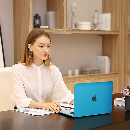 MOSISO Compatible with MacBook Air 15 inch Case M5 2026 M4 M3 M2 2025-2023 | A3448 A3241 A3114 A2941, Scratch-Resistant Protective Hard Shell Case&Keyboard Cover&ScreenFilm&Pouch, Aqua Blue - color: Aqua Blue